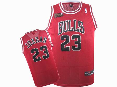 NBA Chicago Bulls #23 Michael Jordan Red Swingman Jersey Final Patch