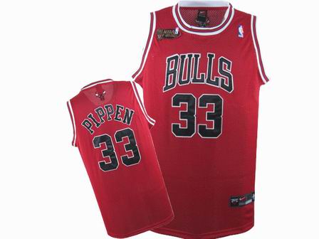 NBA Chicago Bulls #33 Scottie Pippen Red Swingman Jersey Final Patch