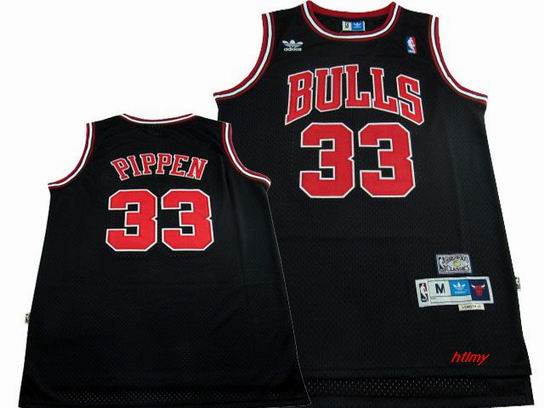 NBA Chicago Bulls #33 Scottie Pippen black jersey swingman