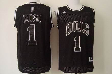 NBA Chicago Bulls 1# Rose black jersey