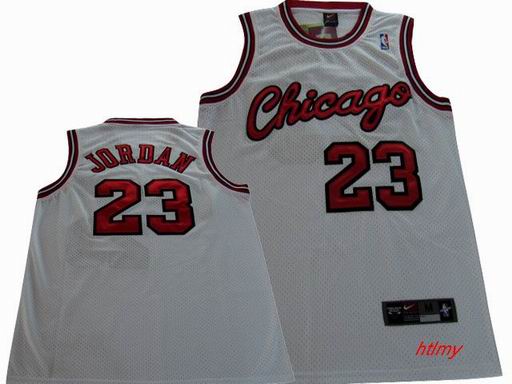 NBA Chicago Bulls 23 Jordan white jersey swingman