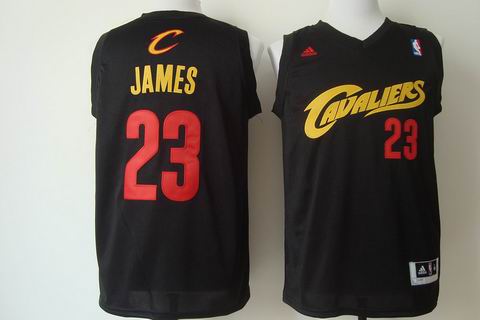 NBA Cleveland Cavaliers 23 James black jersey