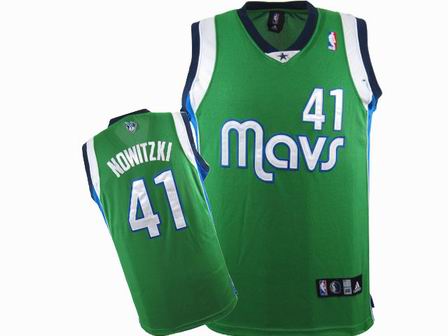 NBA Dallas Mavericks #41 Dirk Nowitzki Green Jersey