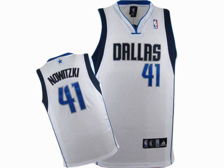 NBA Dallas Mavericks #41 Dirk Nowitzki White Jersey