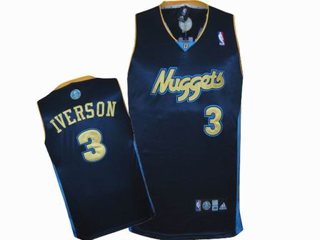 NBA Denver Nuggets #3 Iverson Dark Blue Jersey