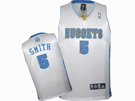 NBA Denver Nuggets #5 J.R. Smith White Jersey