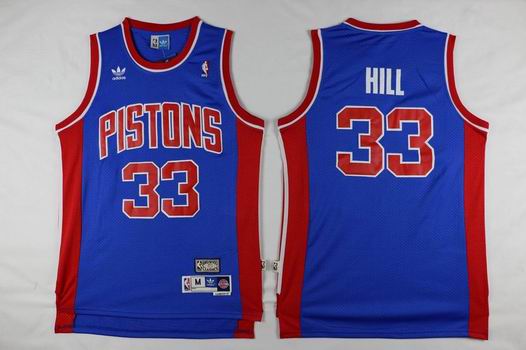 NBA Detroit Pistons #33 Hill blue jersey
