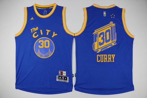 NBA Golden State Warriors #30 Curry blue the city jersey
