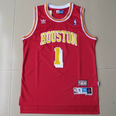 NBA Houston Rockets #1 McGRADY Red Golden number Jersey