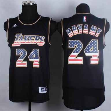 NBA Lakers 24 Bryant USA Flag black jersey