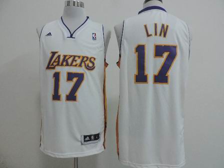 NBA Los Angeles Lakers #17 Lin white jersey