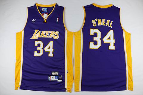 NBA Los Angeles Lakers #34 Shaquille O'Neal purple jersey