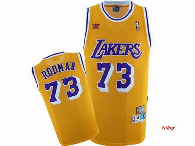 NBA Los Angeles Lakers #73 Rodman Yellow Jersey Swingman