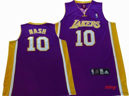NBA Los Angeles Lakers 10 Nash purple jersey