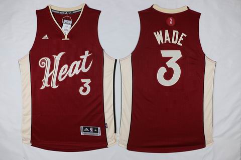 NBA Miami Heats #3 Wade red christmas day jersey