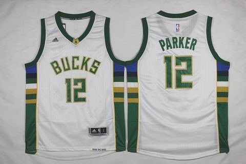 NBA Milwaukee Bucks #12 Parker white jersey