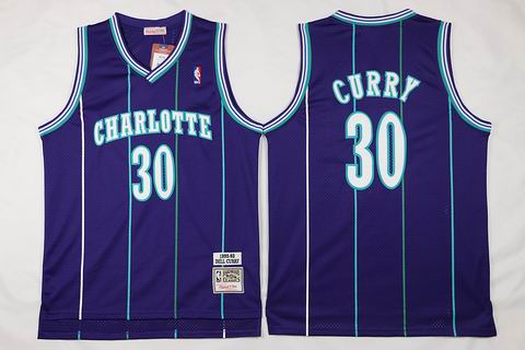 NBA New Orleans Hornets #30 Curry purple Jersey swingman