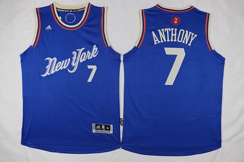 NBA New York Knicks #7 Anthony blue christmas day jersey