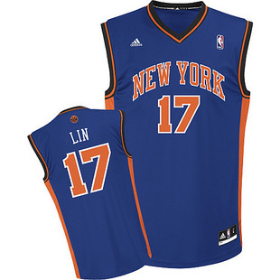 NBA New York Knicks 17 Jeremy Lin blue Jersey