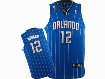 NBA Orlando Magic #12 dwight howard blue Jersey champion patch