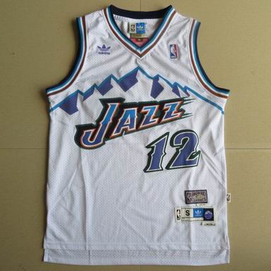 NBA Utah Jazz #12 John Stockton thowbck White Jersey