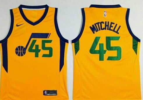 NBA Utah Jazz #45 Mitchell yellow game jersey