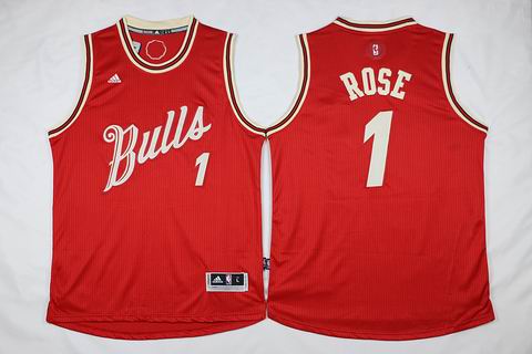 NBA chicago bulls #1 Rose red christmas day jersey