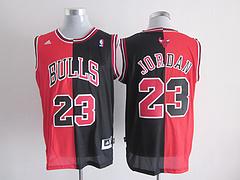 NBA chicago bulls #23 jordan red black Split jersey