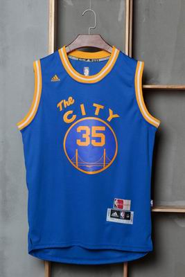 NBA golden state warriors #35 durant blue the city jersey