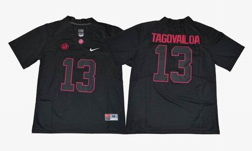 NCAA Alabama Crimson Tide #13 TAGOVAILOA College Football Jersey black