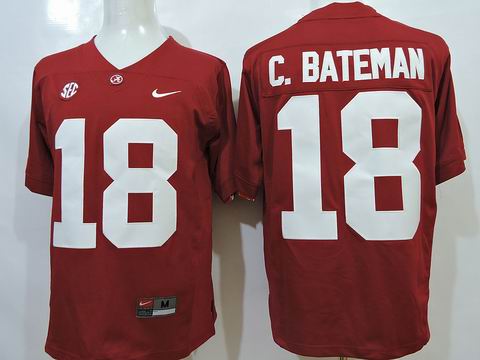 NCAA Alabama Crimson Tide #18 C. Bateman red college football jersey