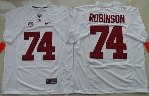 NCAA Alabama Crimson Tide #74 Cam Robinson College Football Jersey White