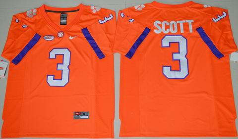 NCAA Clemson Tigers #3 Artavis Scott College Football Jersey orange
