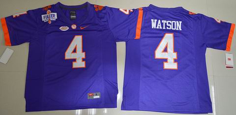 NCAA Clemson Tigers #4 DeShaun Watson College Football Jersey purple