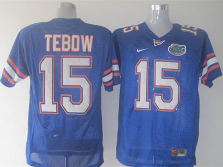 NCAA Florida Gators 15# Tim Tebow Blue Jersey