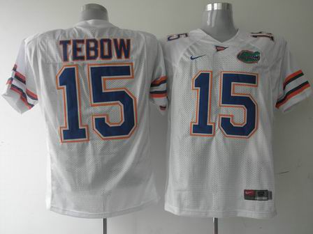 NCAA Florida Gators 15# Tim Tebow white Jersey