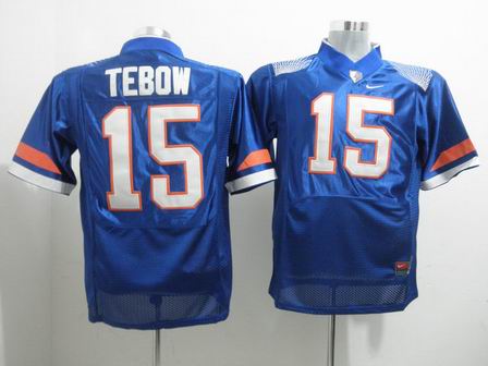 NCAA Florida Gators 15 Tim Tebow Blue Jersey