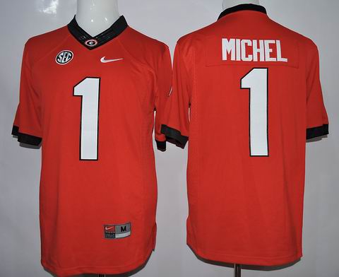 NCAA Georgia Bulldogs #1 Michel red college football jersey