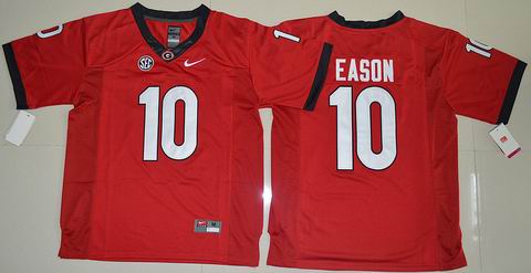 NCAA Georgia Bulldogs #10 Jacob Eason College Football Jersey red