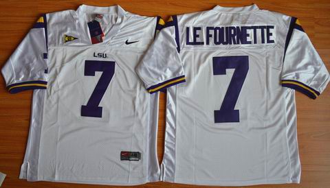 NCAA LSU Tigers #7 LE.FOURNETTE College football jersey white