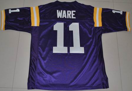 NCAA LSU Tigers 11# Spencer Ware purple College football jersey