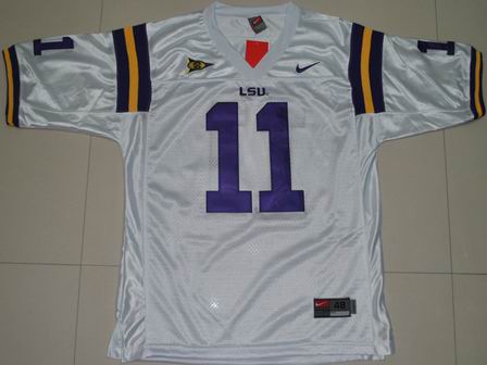 NCAA LSU Tigers 11 Spencer Ware white College football jersey