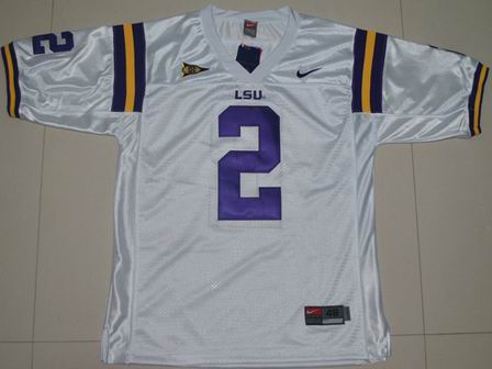 NCAA LSU Tigers 2# Rueben Randle white College football jersey