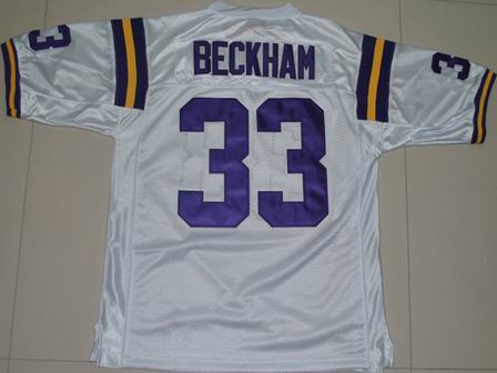 NCAA LSU Tigers 33 Odell Beckham white College football jersey