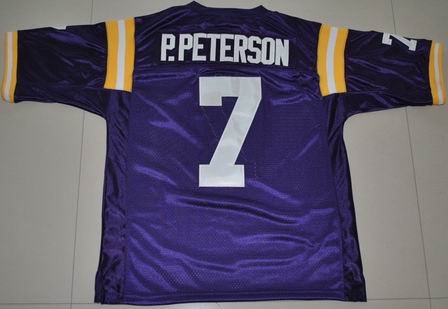 NCAA LSU Tigers 7# Patrick Peterson purple College football jersey