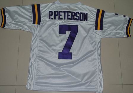 NCAA LSU Tigers 7# Patrick Peterson white College football jersey