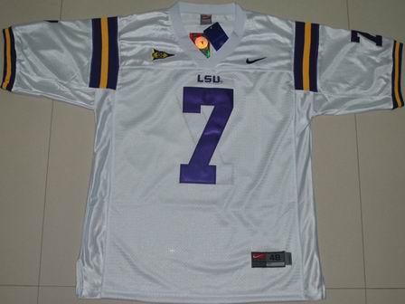 NCAA LSU Tigers 7# Tyrann Mathieu white College football jersey