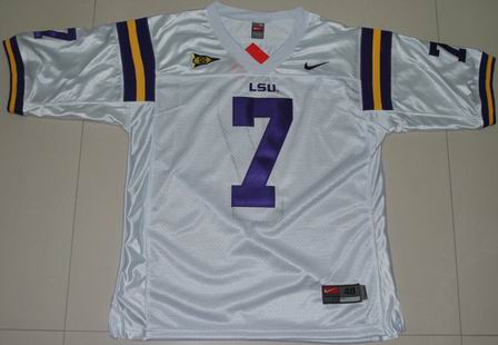NCAA LSU Tigers 7 Patrick Peterson white College football jersey