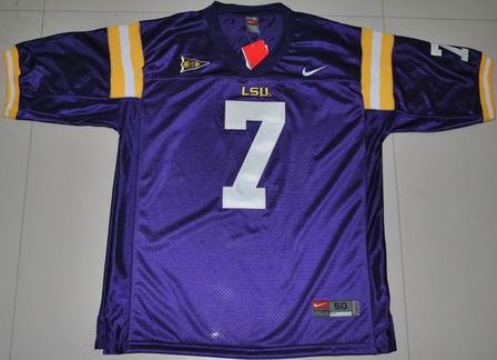 NCAA LSU Tigers 7 Tyrann Mathieu purple College football jersey