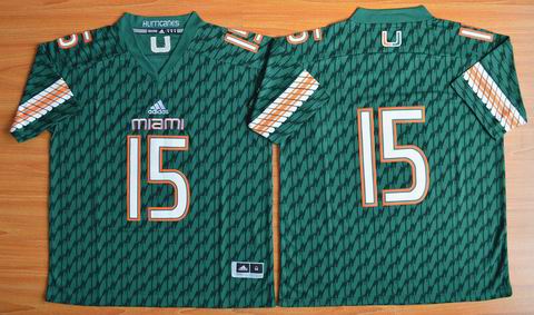 NCAA Miami Hurricanes #15 Brad Kaaya green college Football Jersey
